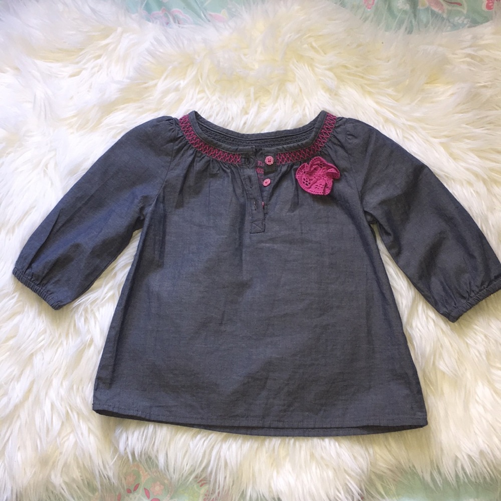 Light denim long sleeve top